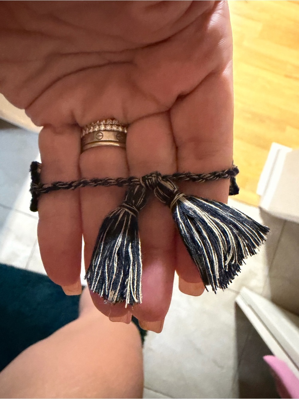 Dior Black and White embellished sparkly Logo Bracelet - Picture 5 of 14